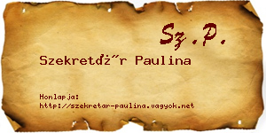 Szekretár Paulina névjegykártya